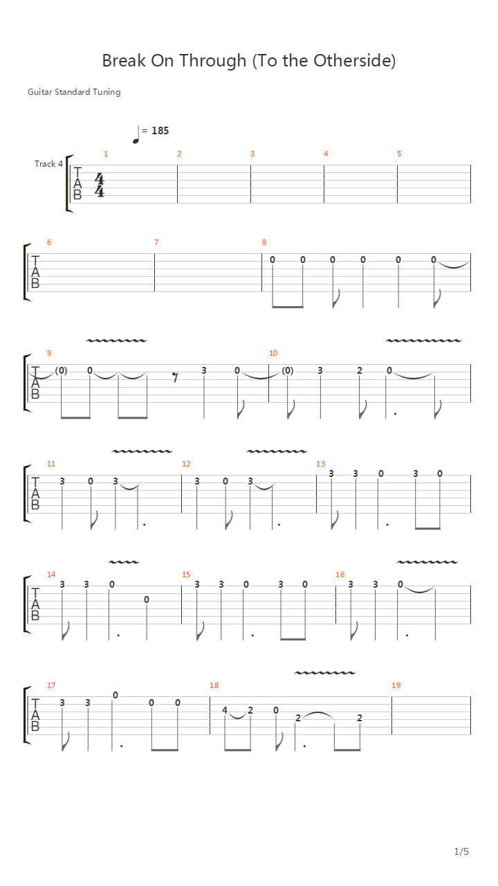 Break On Through吉他谱