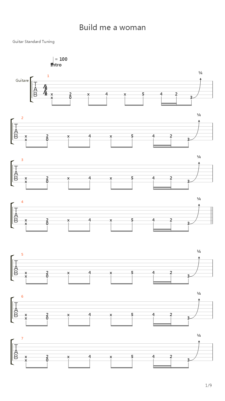 Build Me A Woman吉他谱