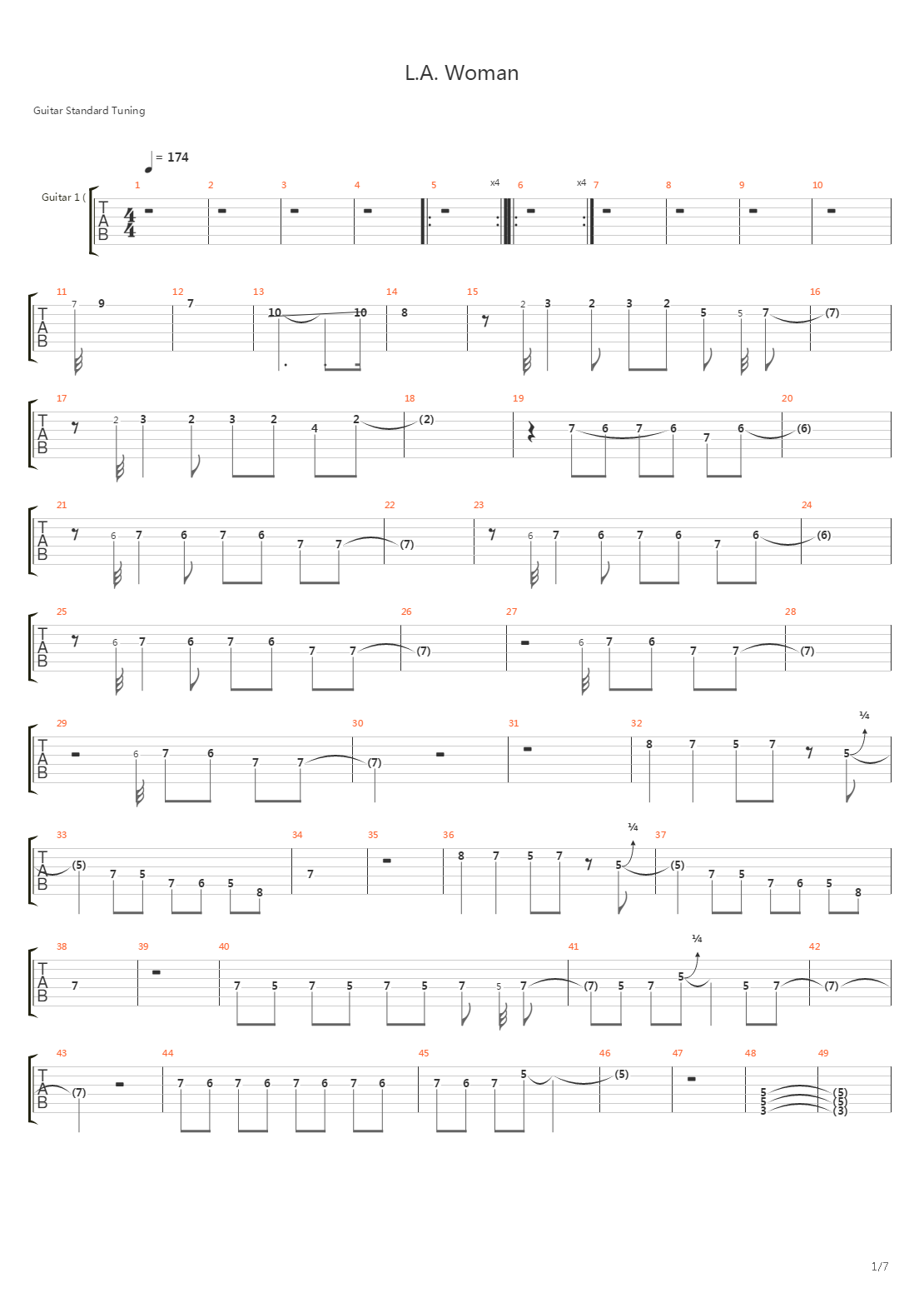 La Woman吉他谱