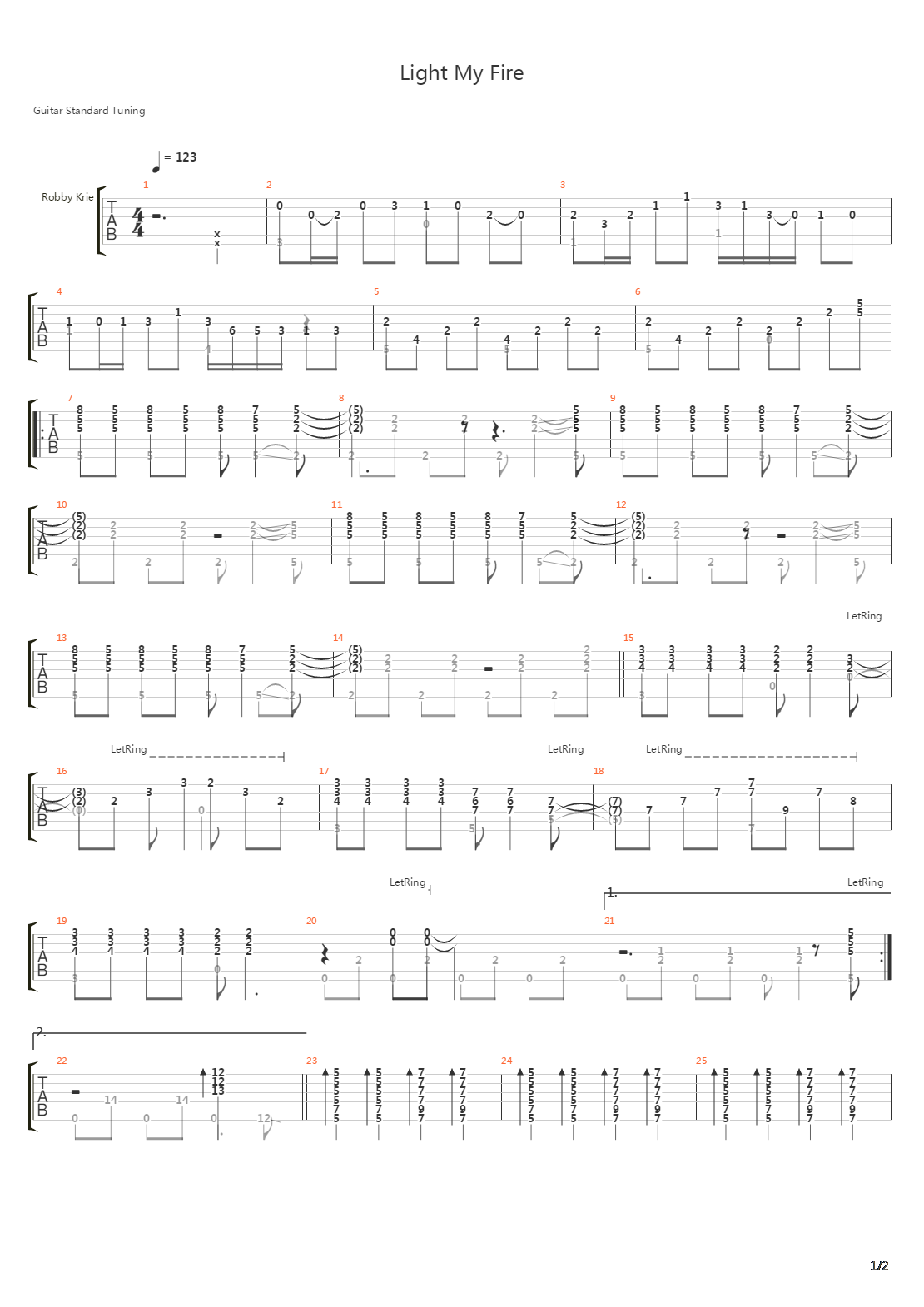 Light My Fire吉他谱