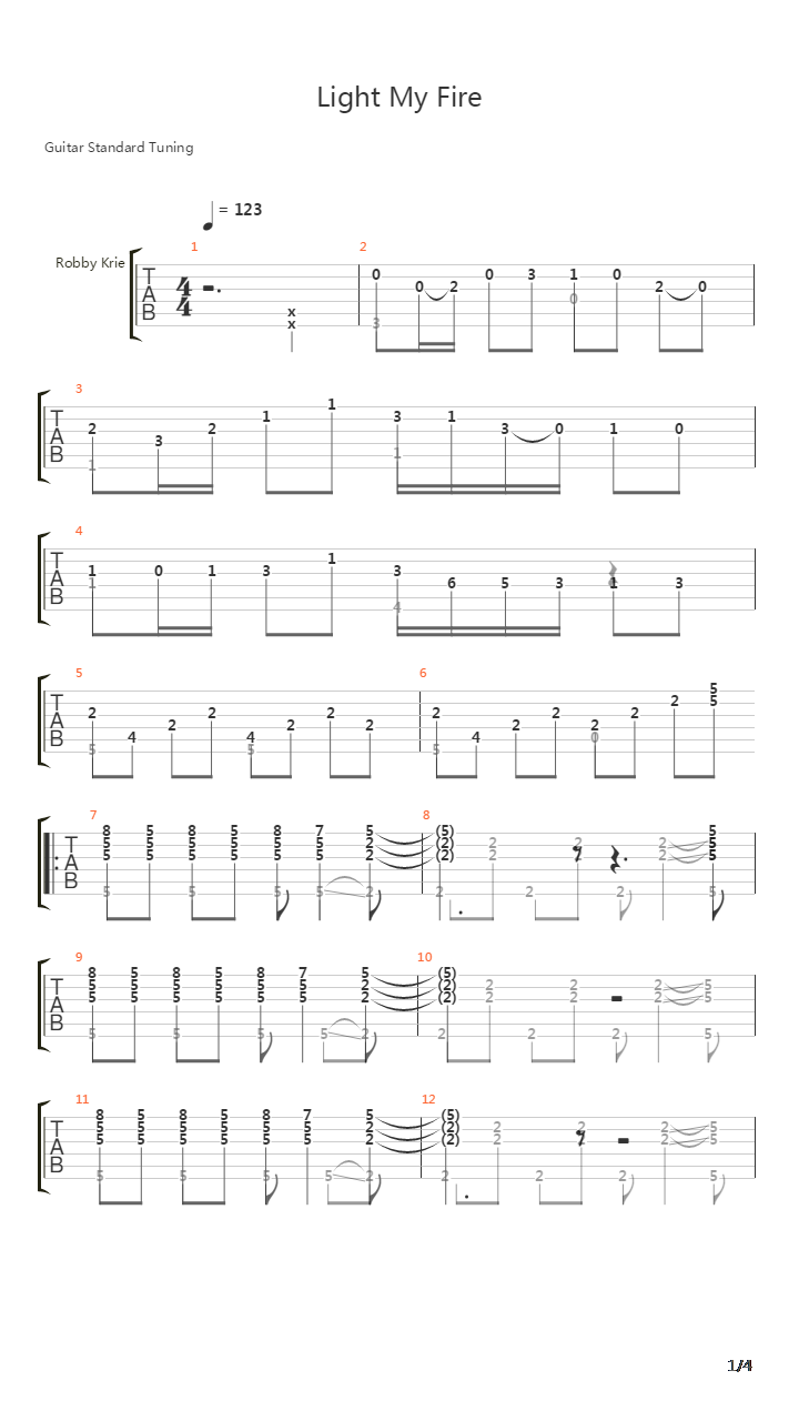 Light My Fire吉他谱