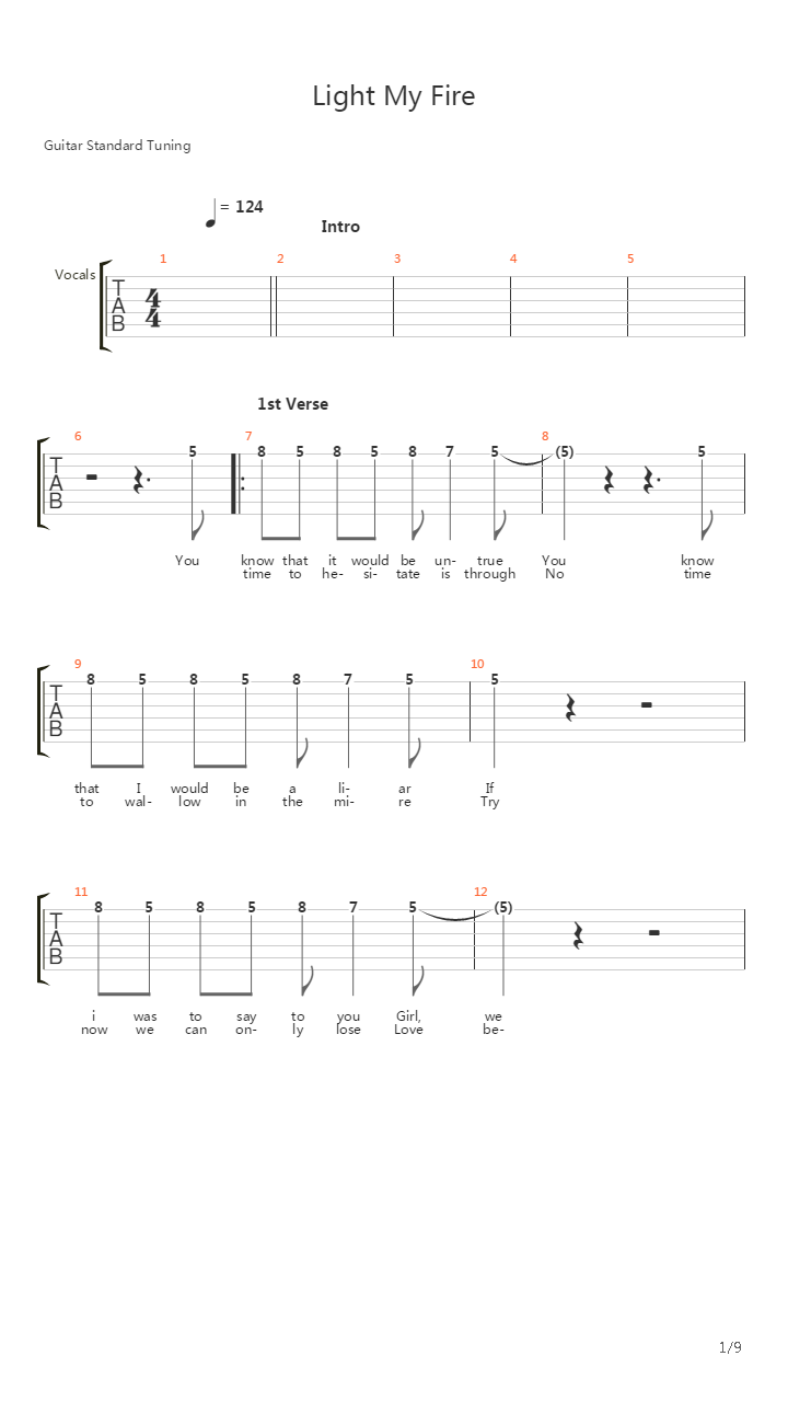 Light My Fire吉他谱