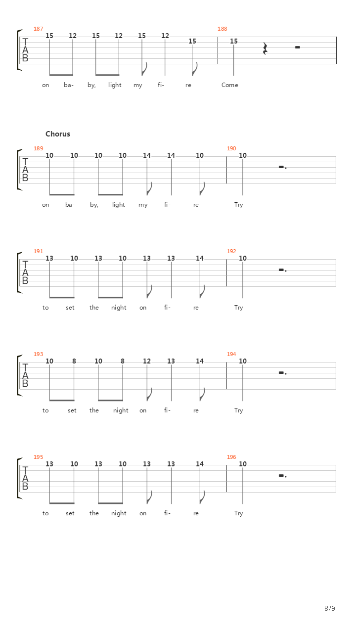 Light My Fire吉他谱