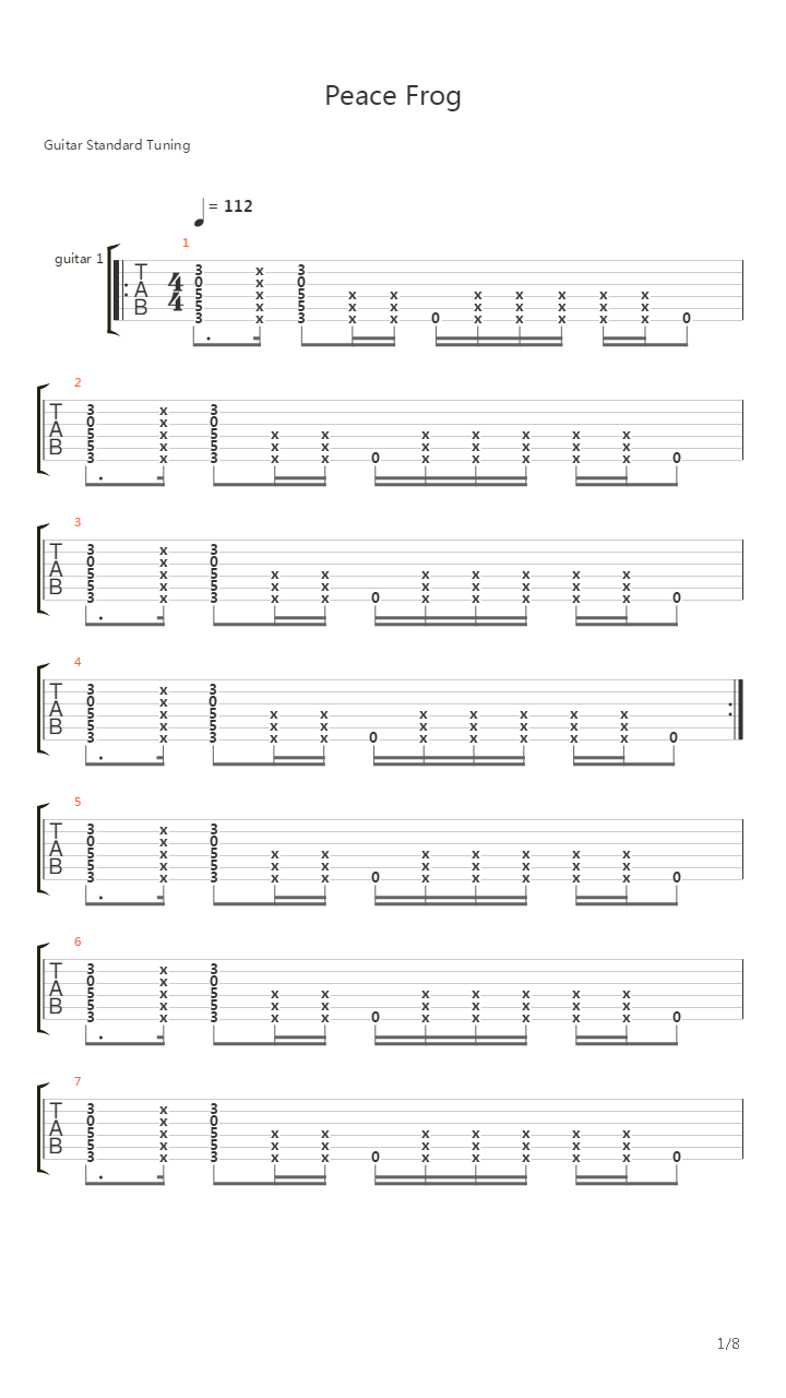 Peace Frog吉他谱