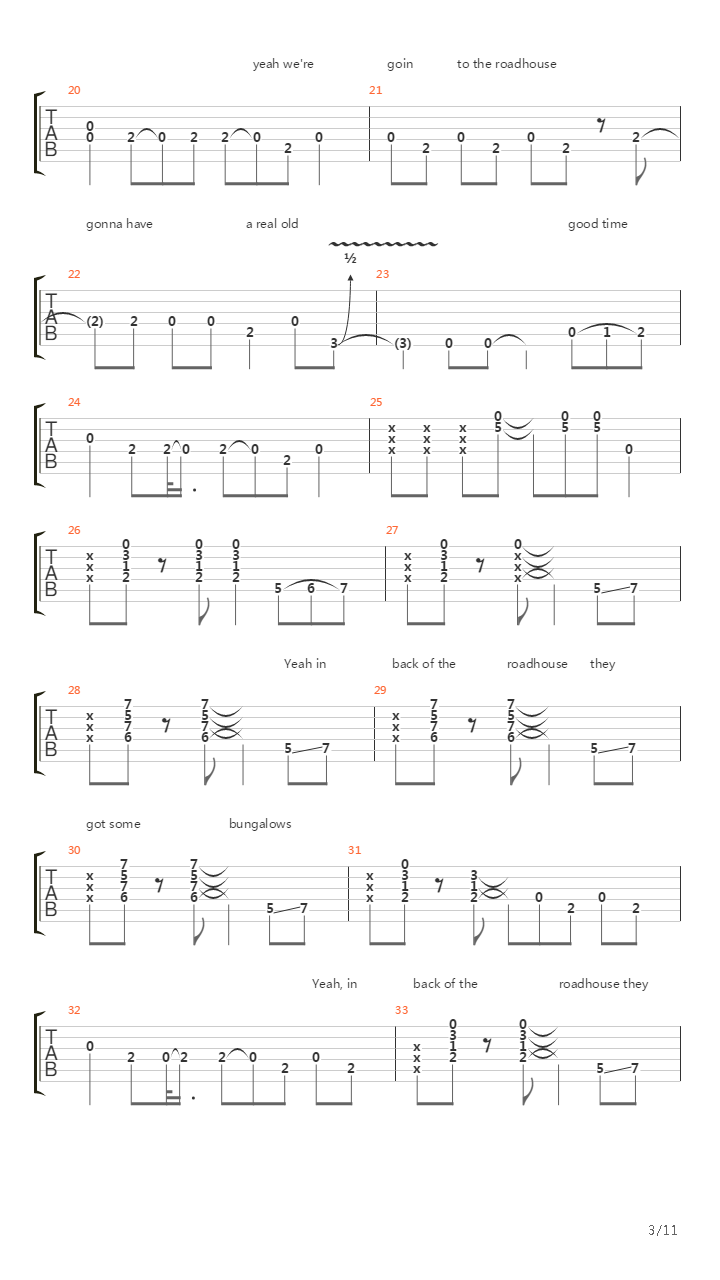 Roadhouse Blues吉他谱