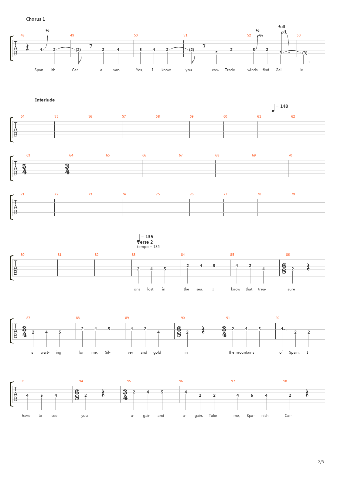 Spanish Caravan吉他谱