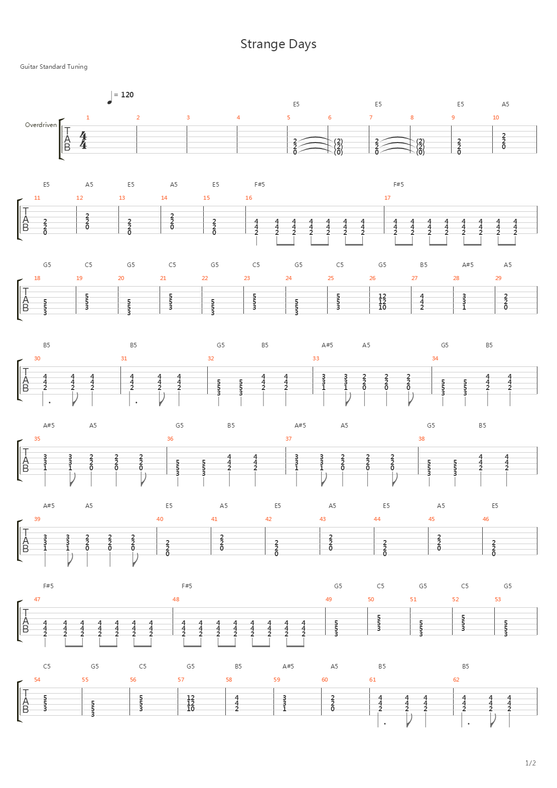 Strange Days吉他谱
