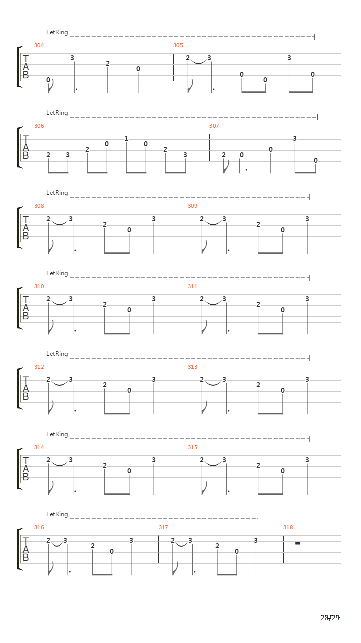 The End吉他谱