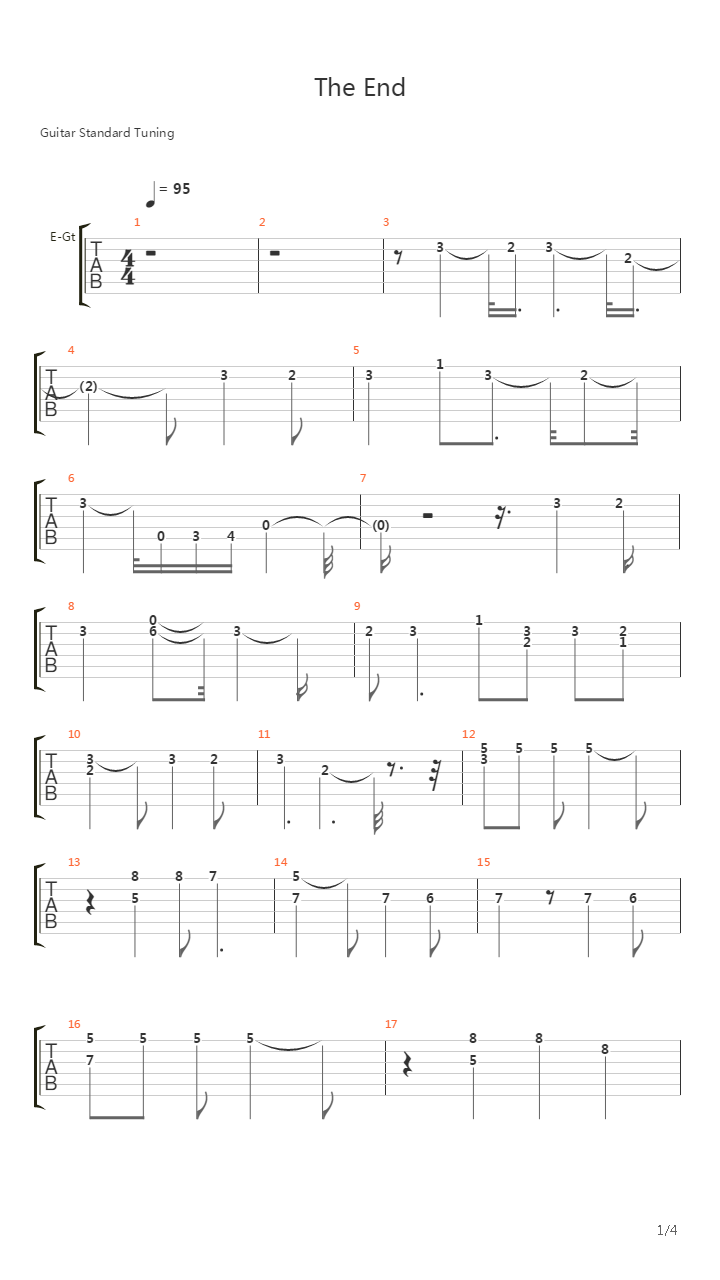 The End吉他谱