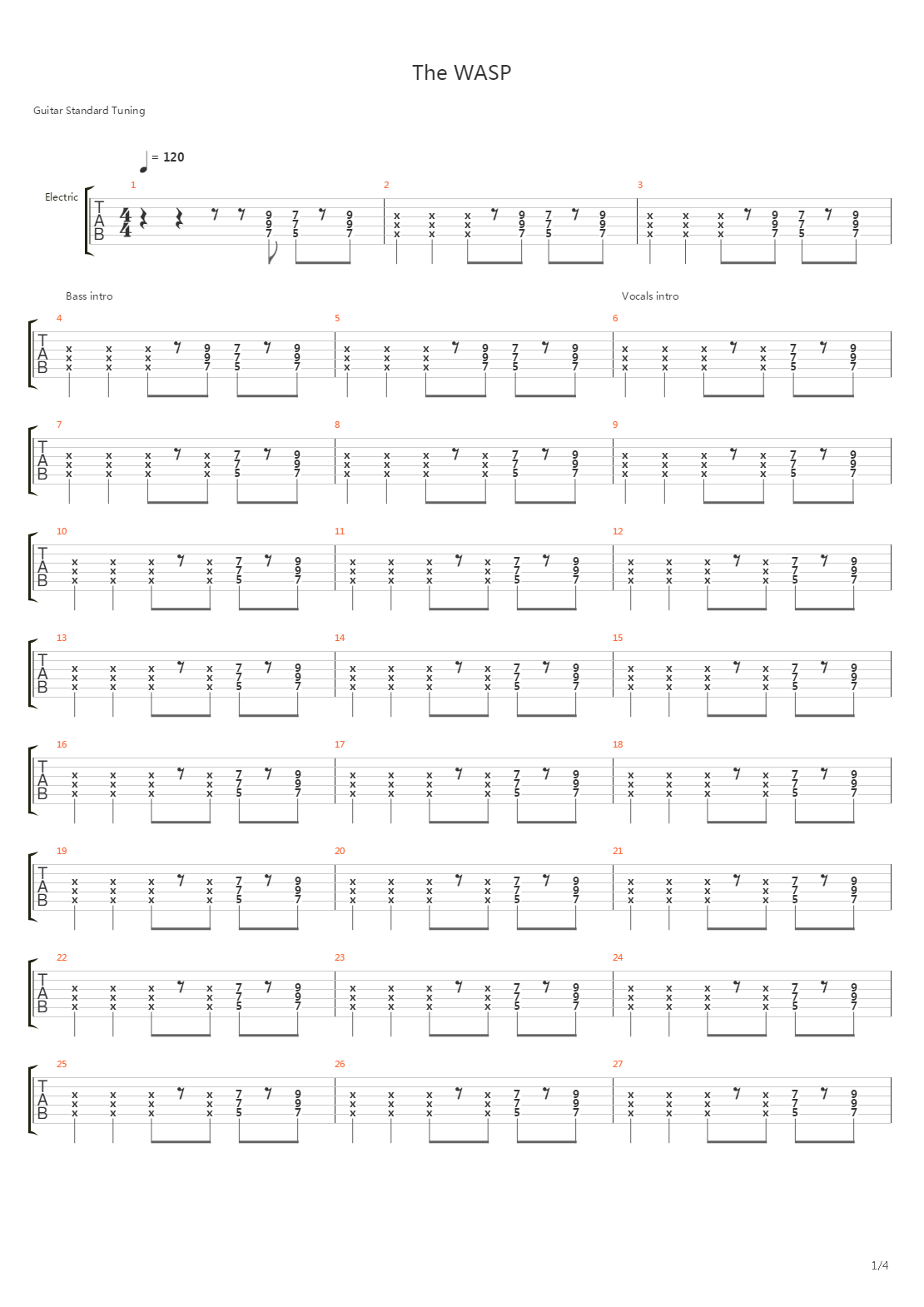 The Wasp吉他谱