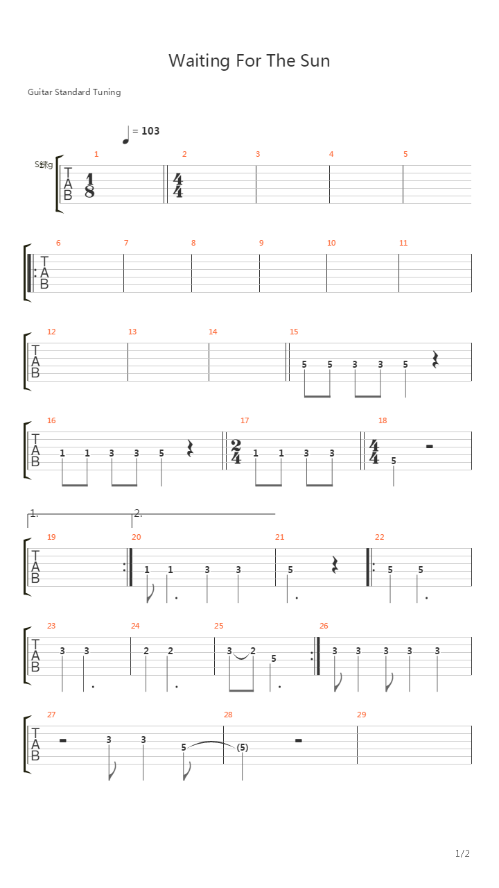Waiting For The Sun吉他谱