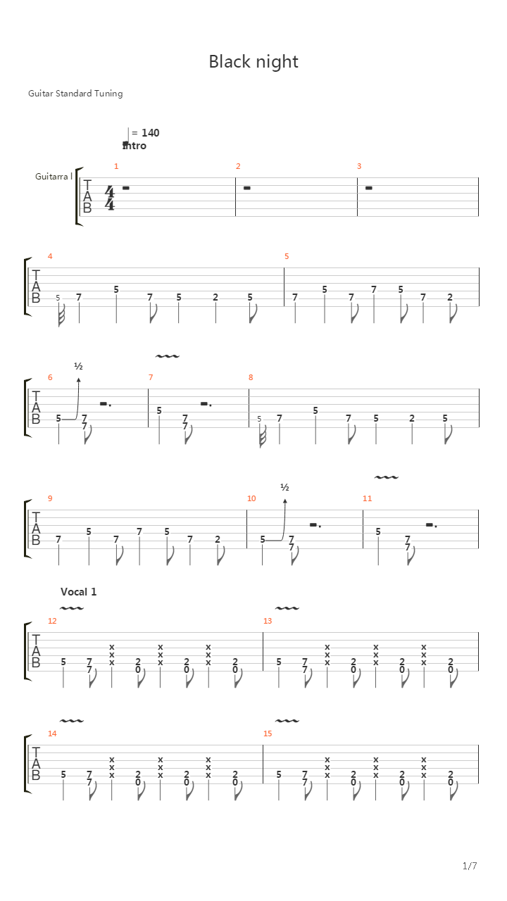 Black Night吉他谱