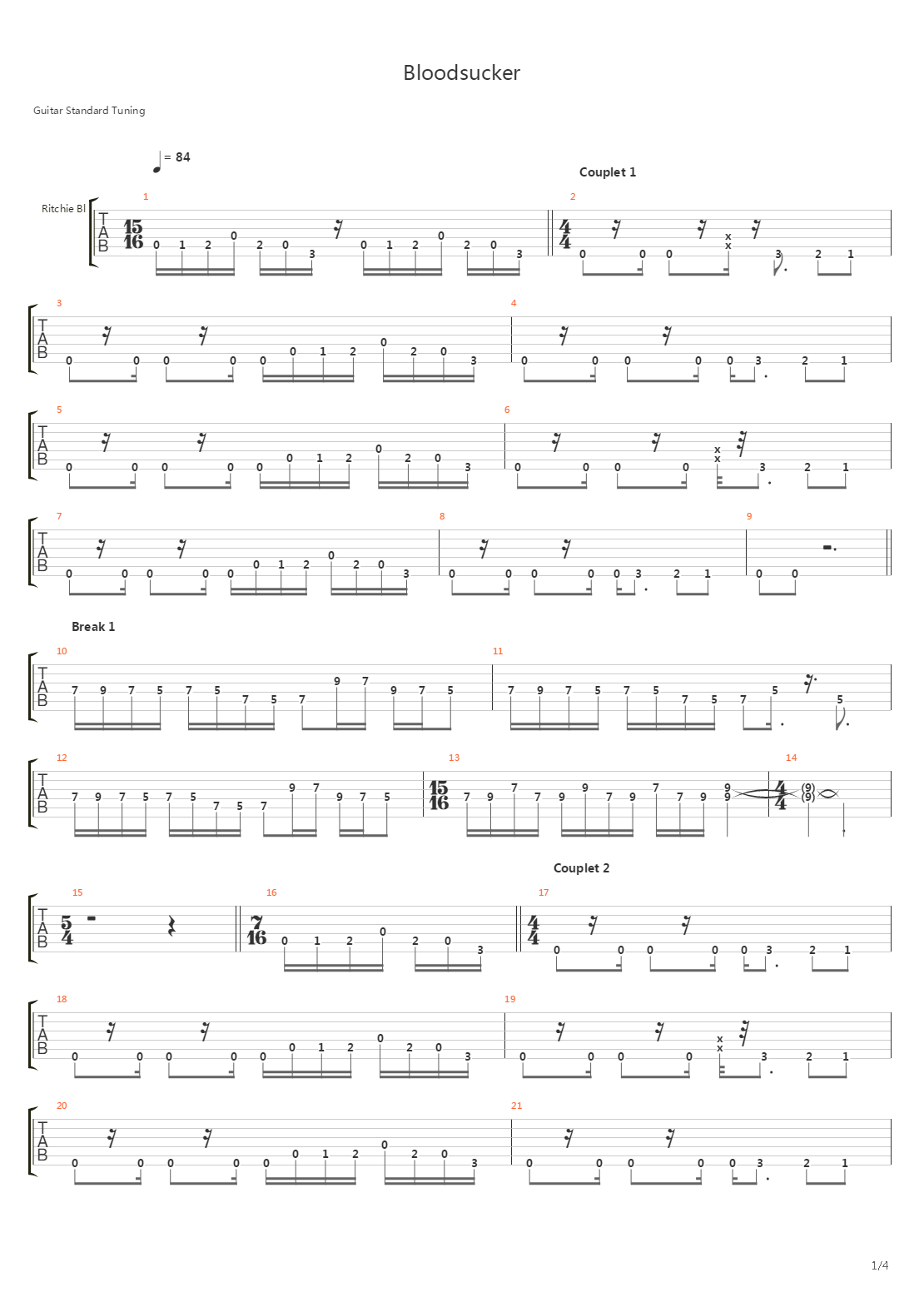 Bloodsucker吉他谱