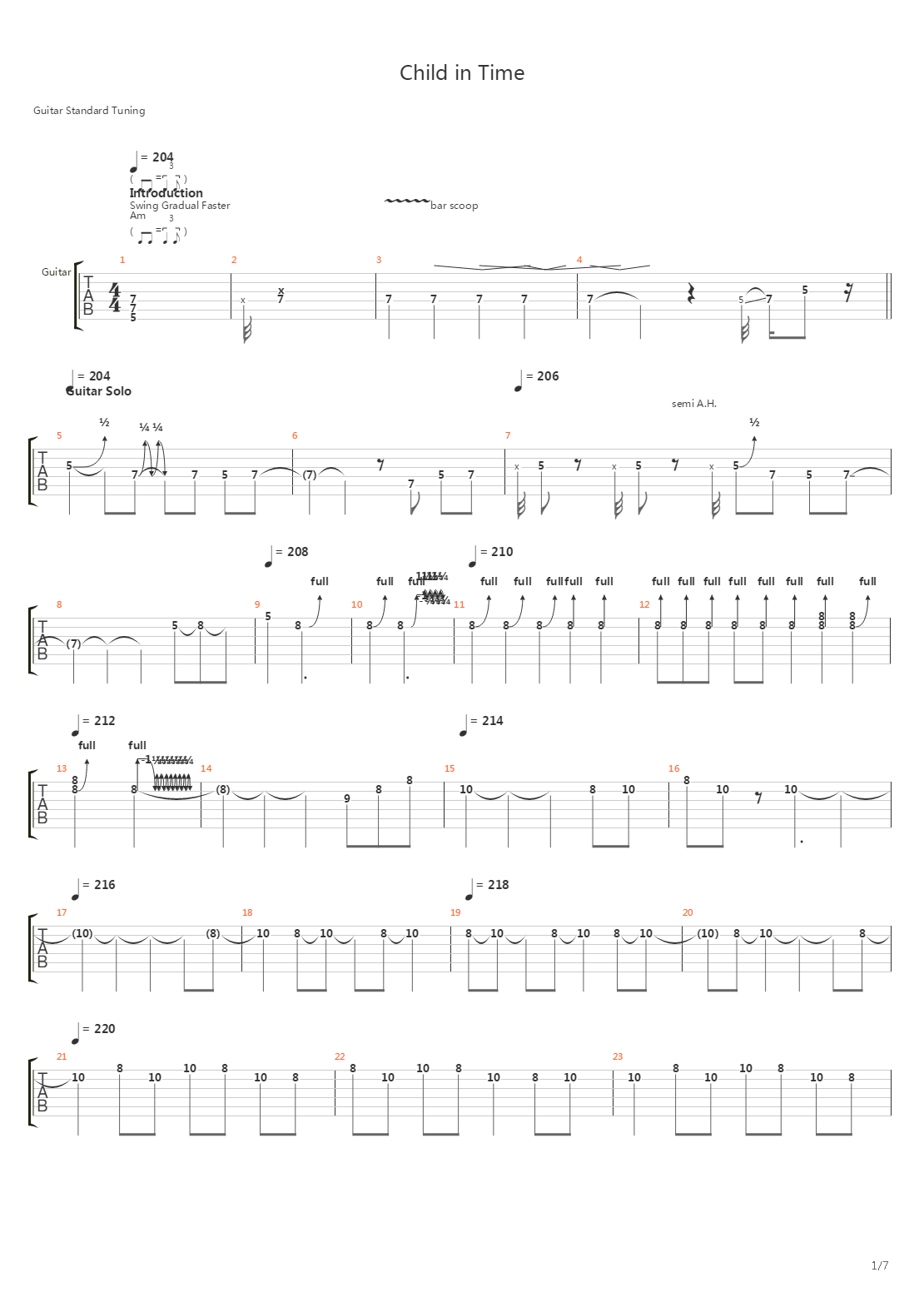 Child In Time吉他谱