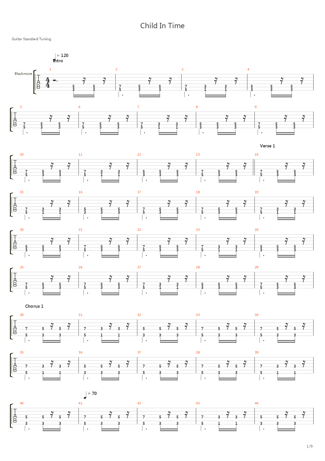 Child In Time吉他谱