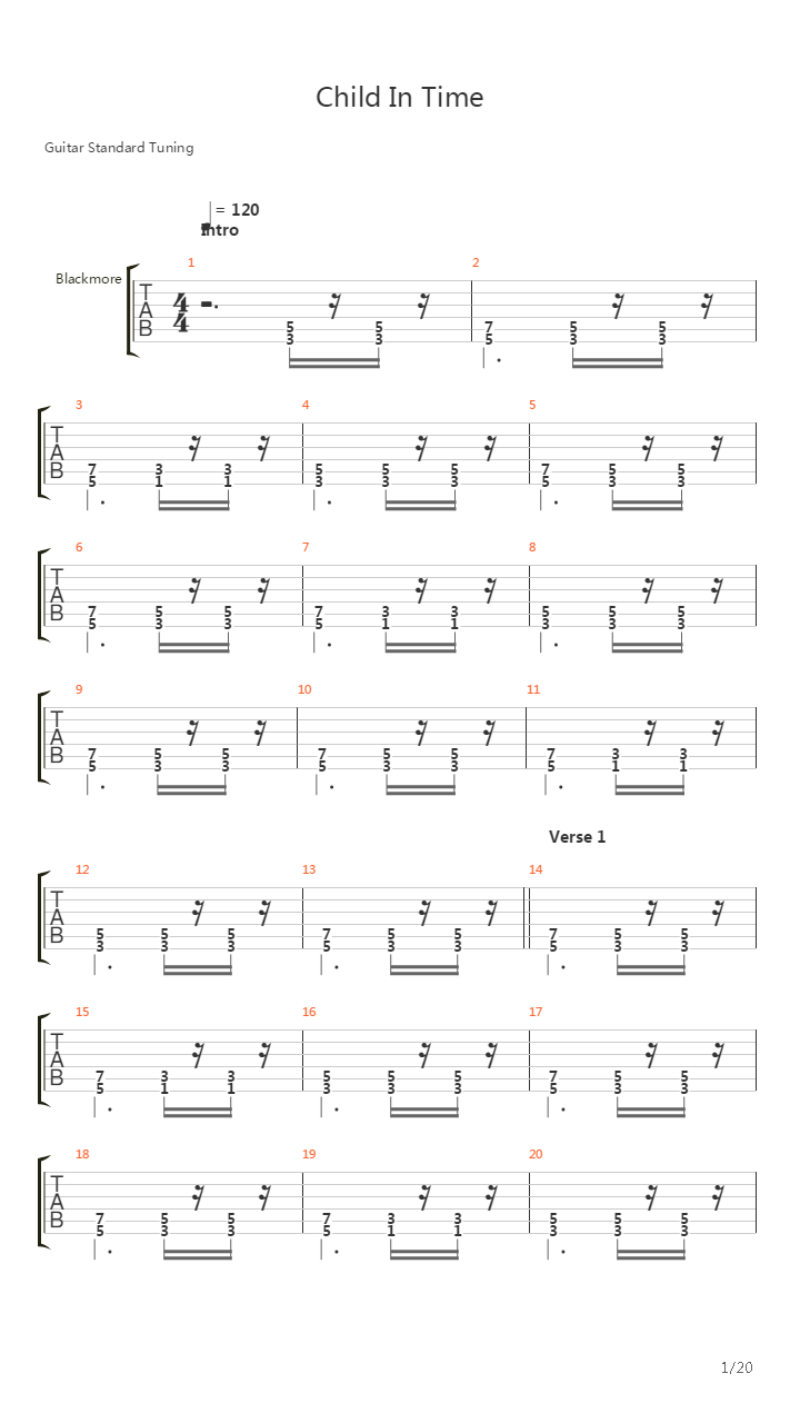 Child In Time吉他谱