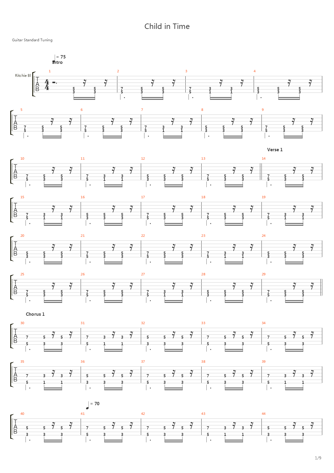 Child In Time吉他谱