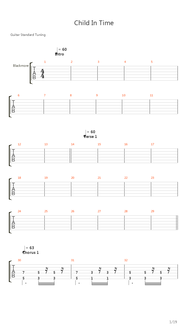 Child In Time吉他谱