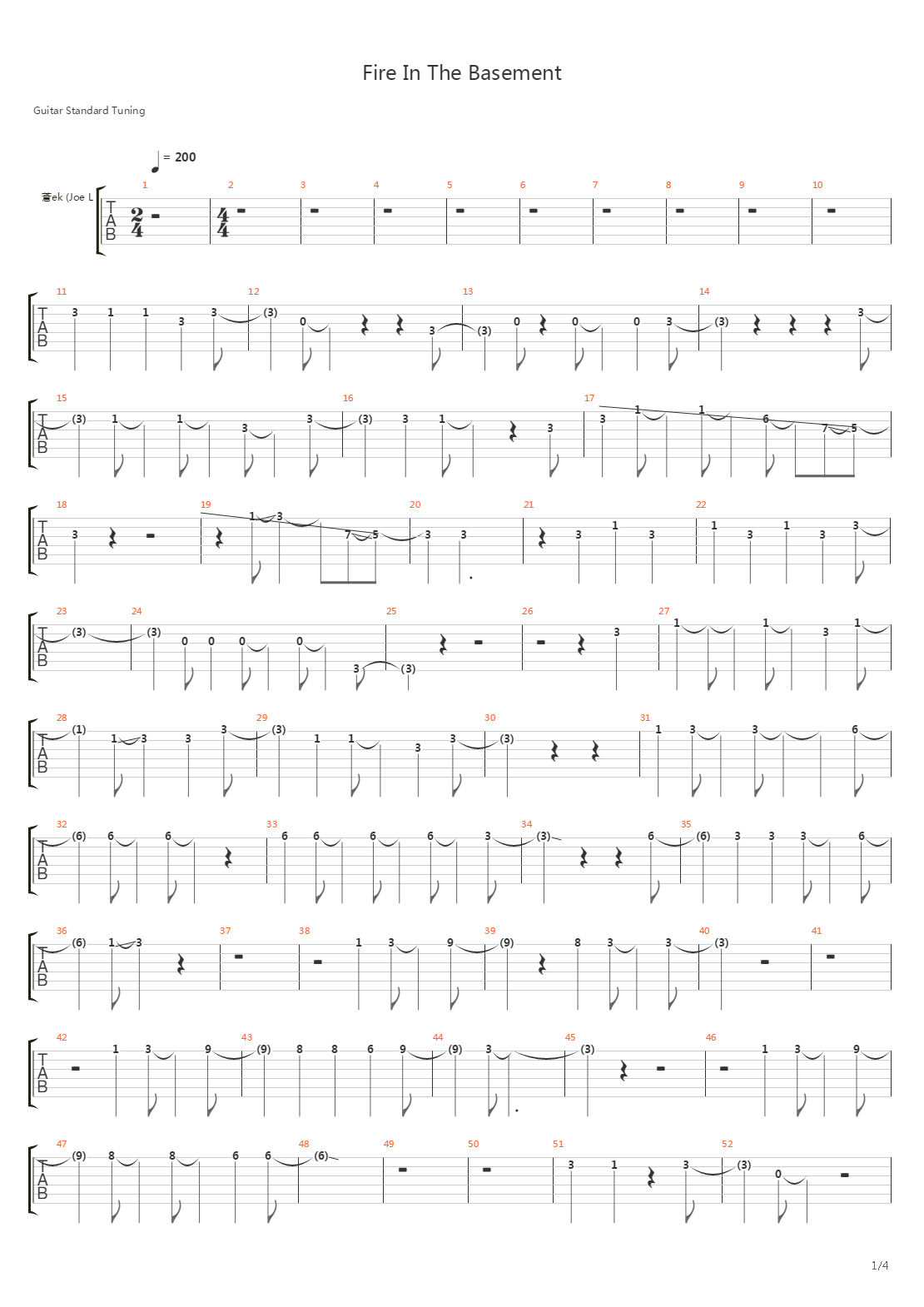 Fire In The Basement吉他谱