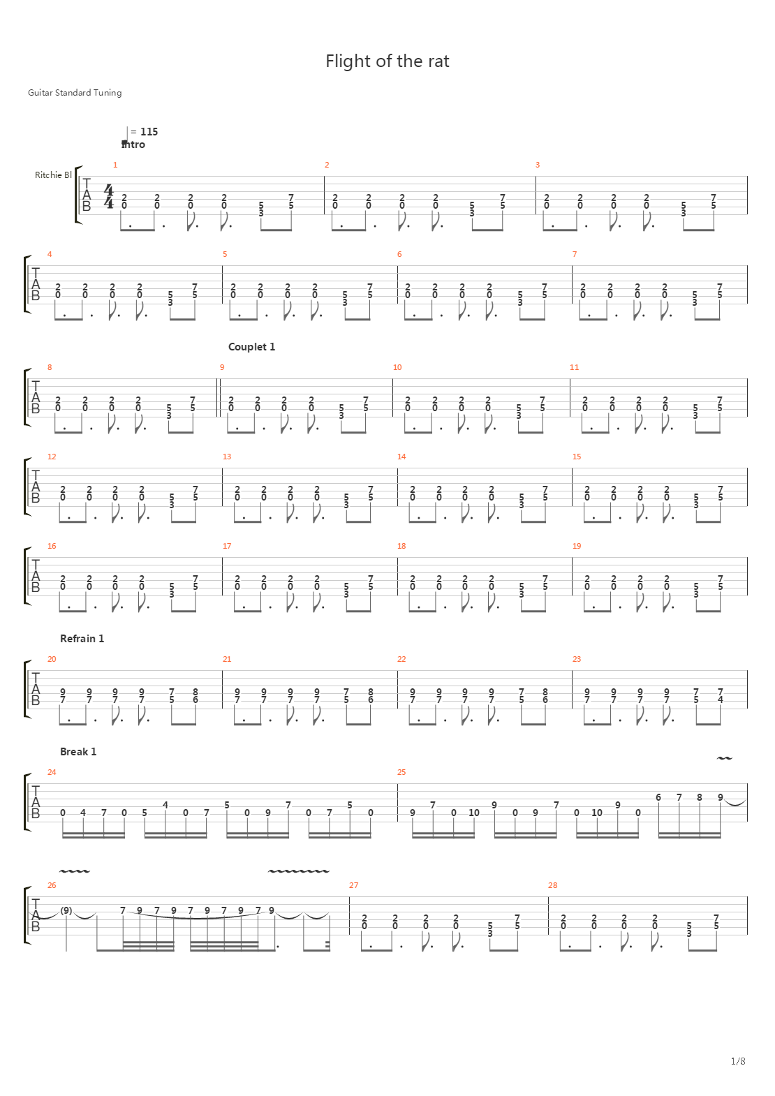 Flight Of The Rat吉他谱