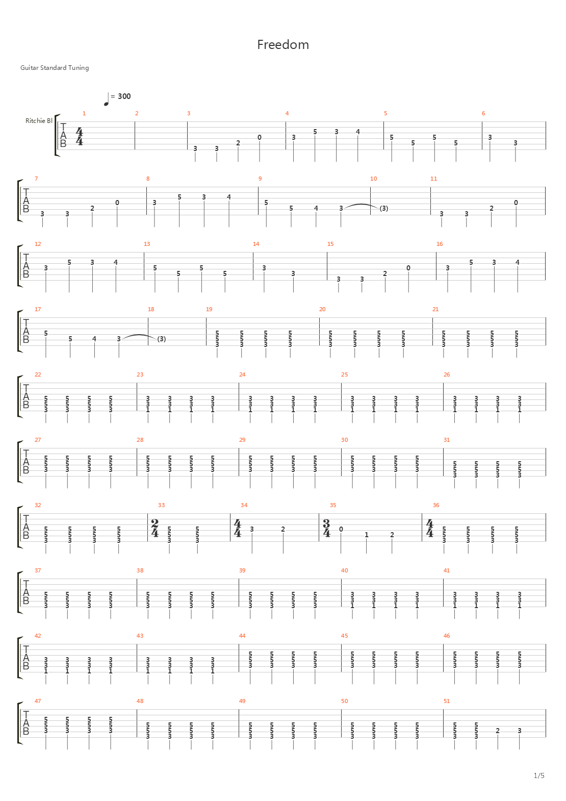 Freedom吉他谱