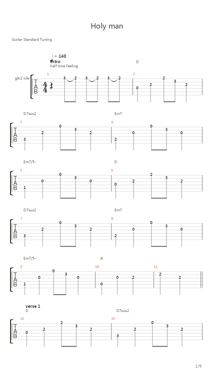 Holy Man吉他谱