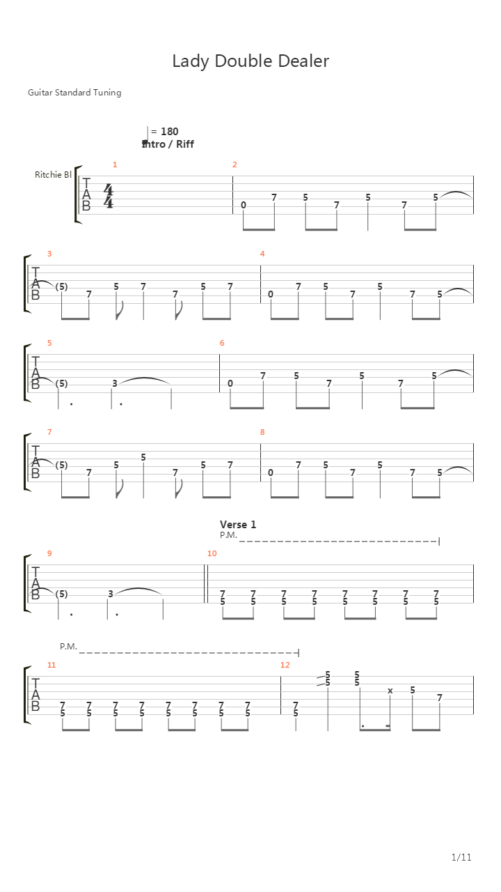 Lady Double Dealer吉他谱