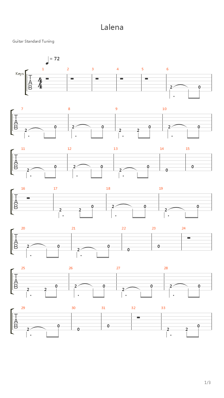 Lalena吉他谱