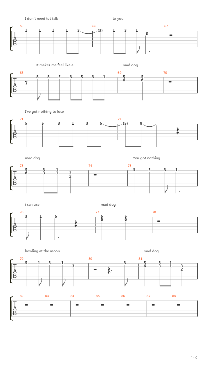 Mad Dog吉他谱