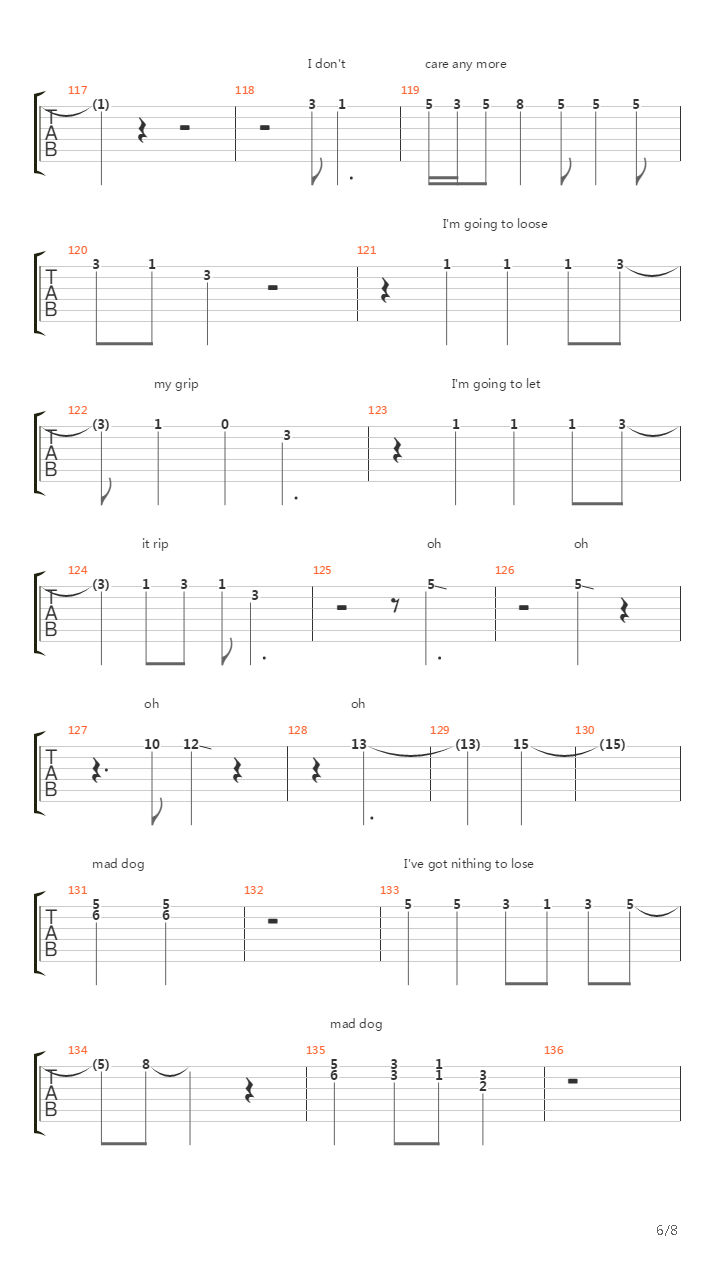 Mad Dog吉他谱
