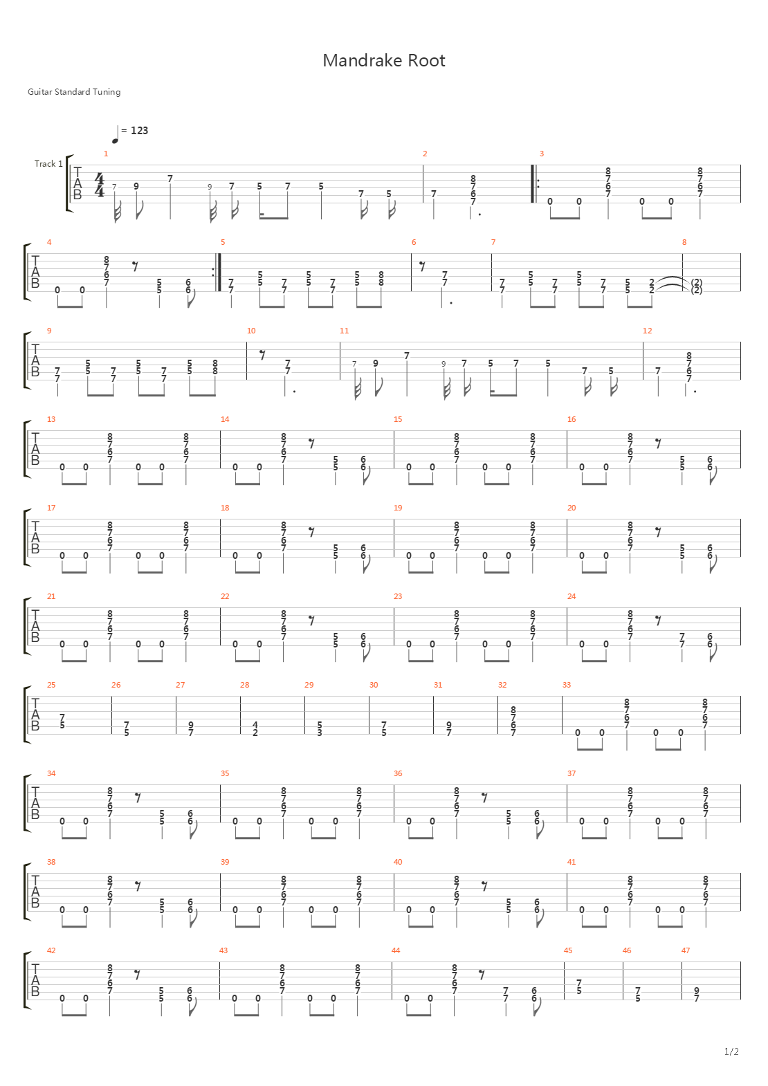 Mandrake Root吉他谱