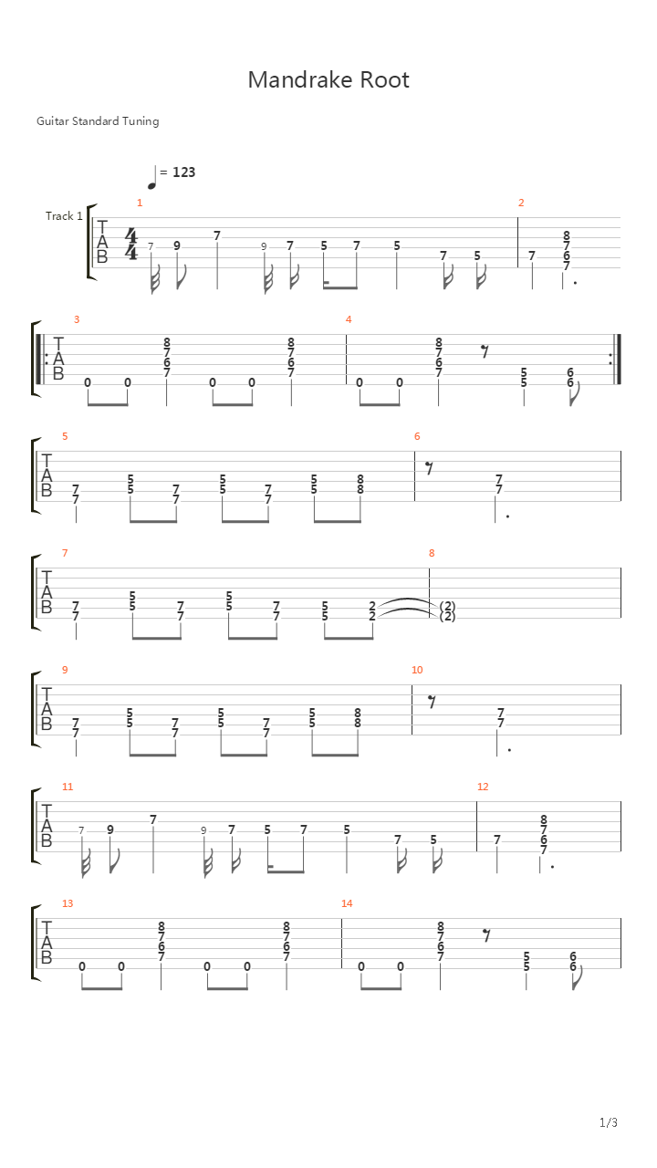 Mandrake Root吉他谱