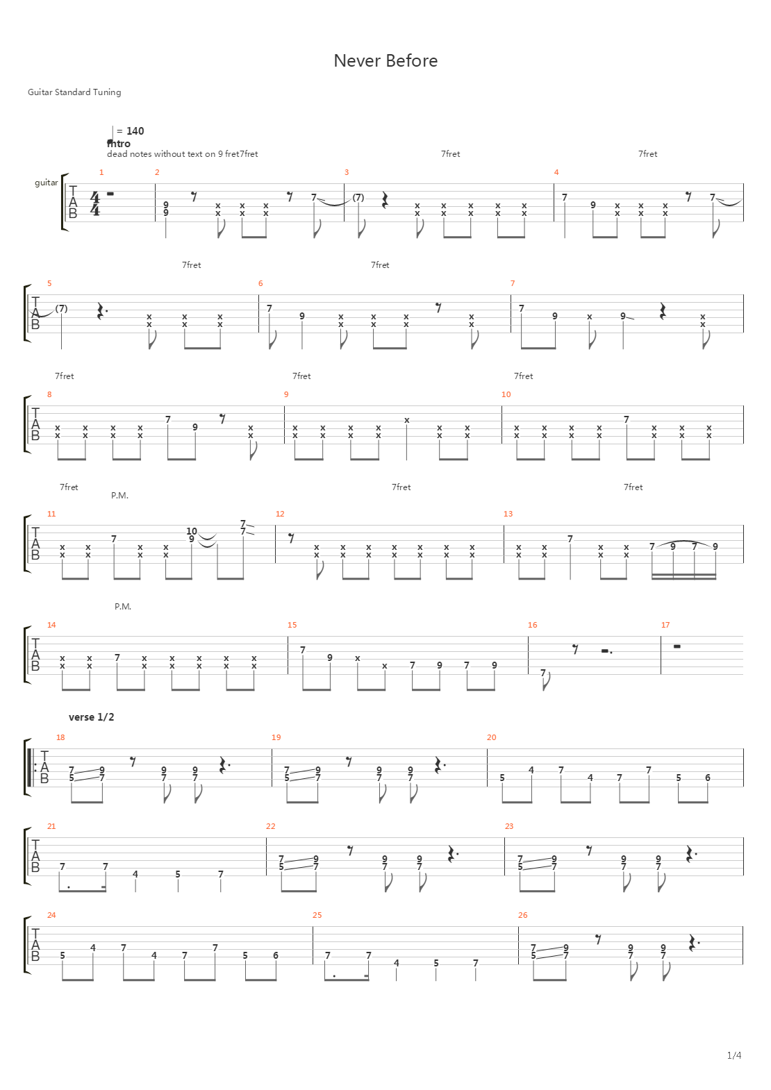 Never Before吉他谱