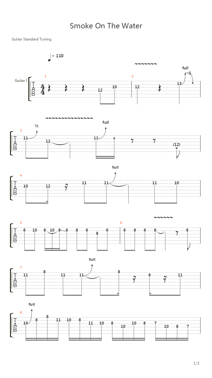 Smoke On The Water吉他谱