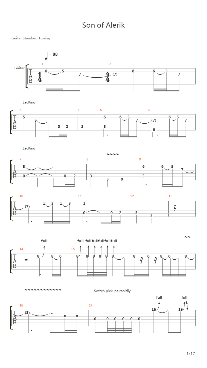 Son Of Alerik吉他谱