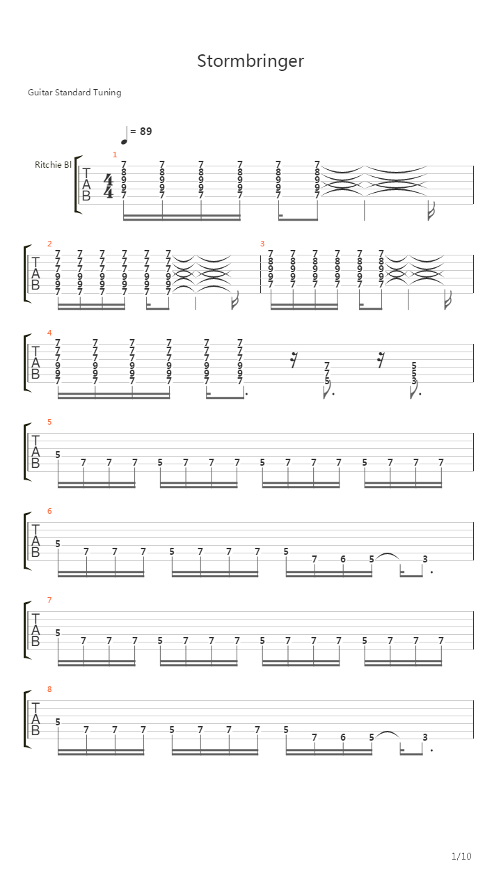 Stormbringer吉他谱