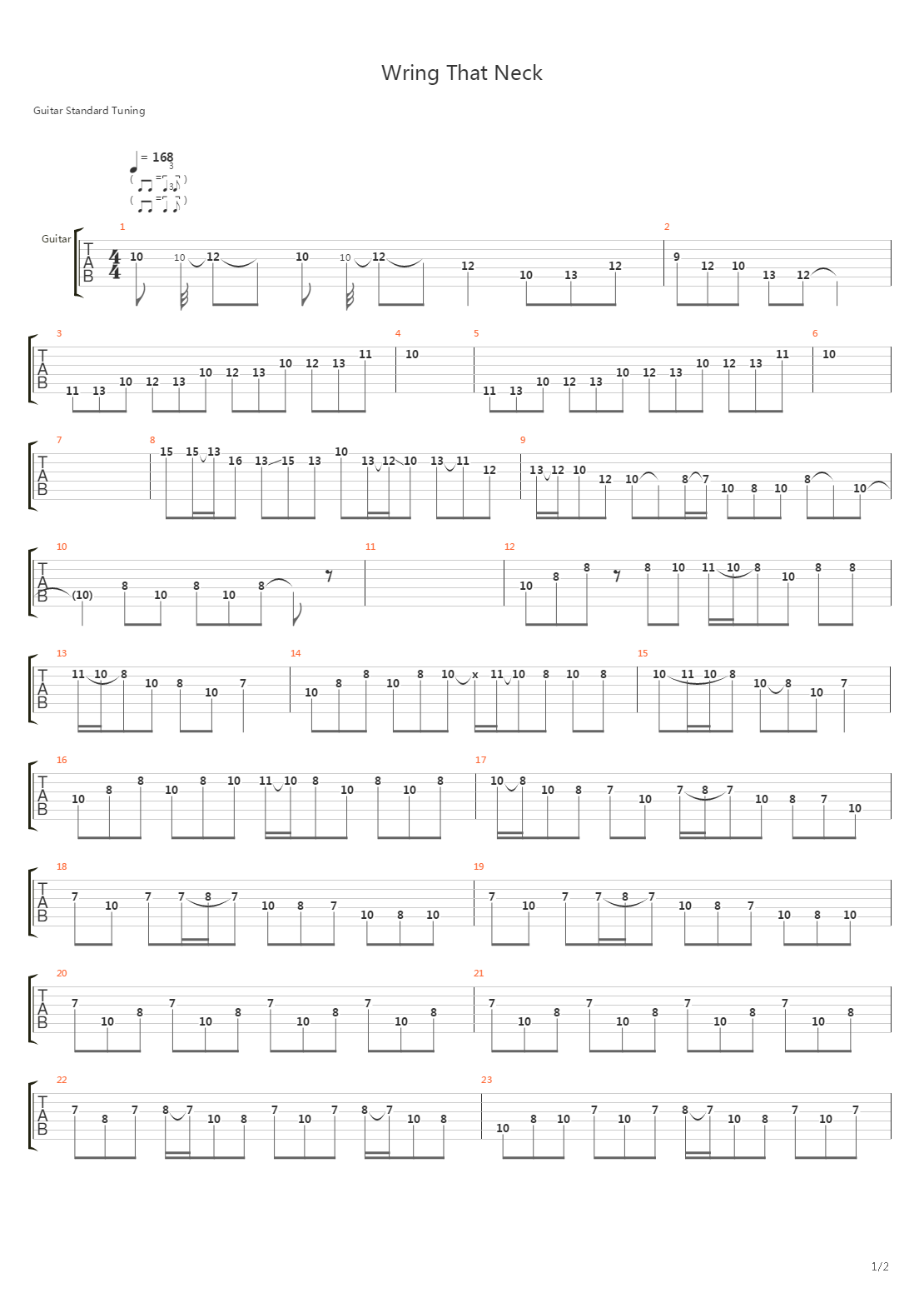 Wring That Neck Bbc吉他谱