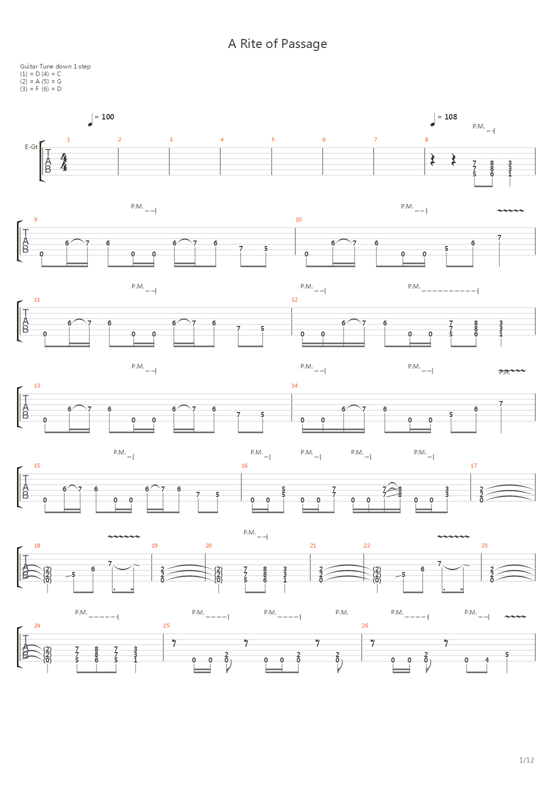 A Rite Of Passage吉他谱