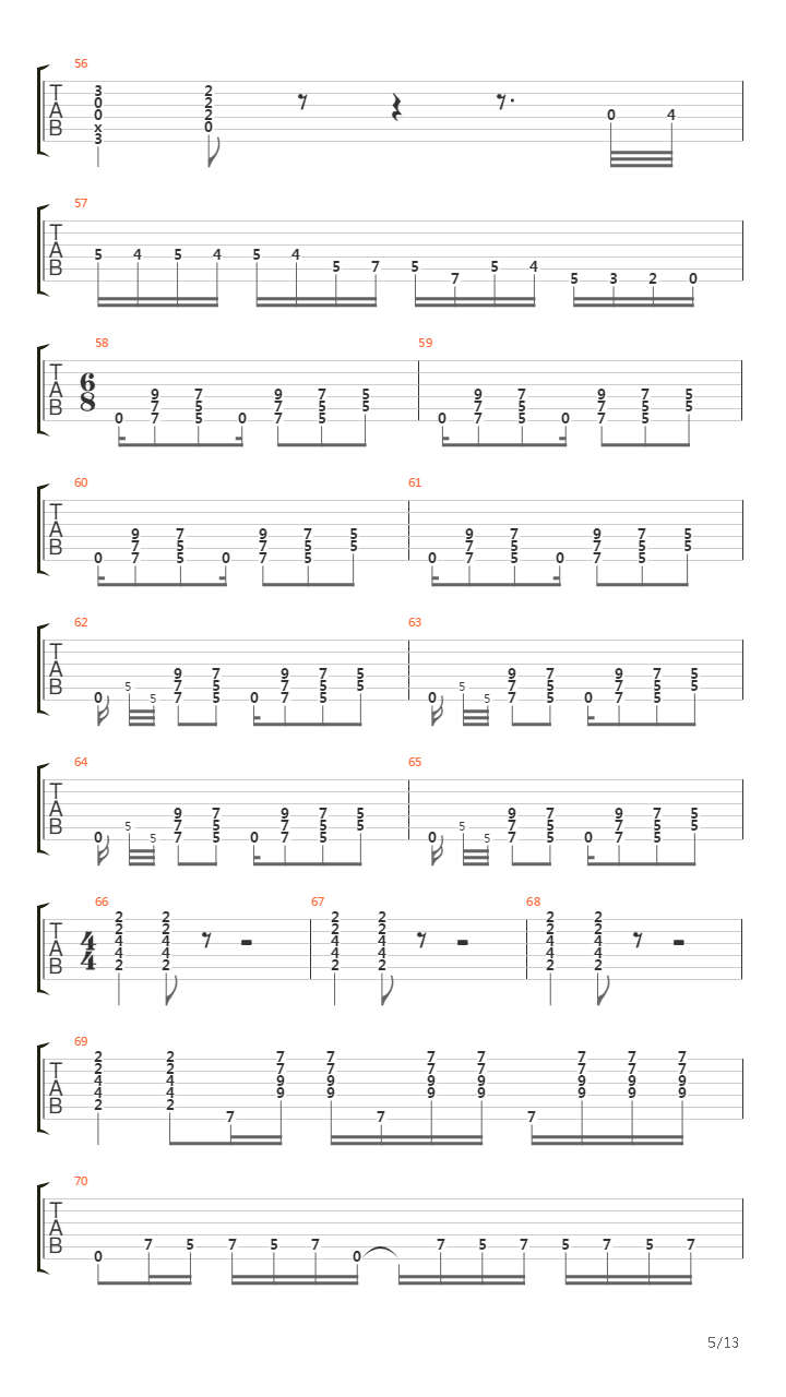 6 00吉他谱