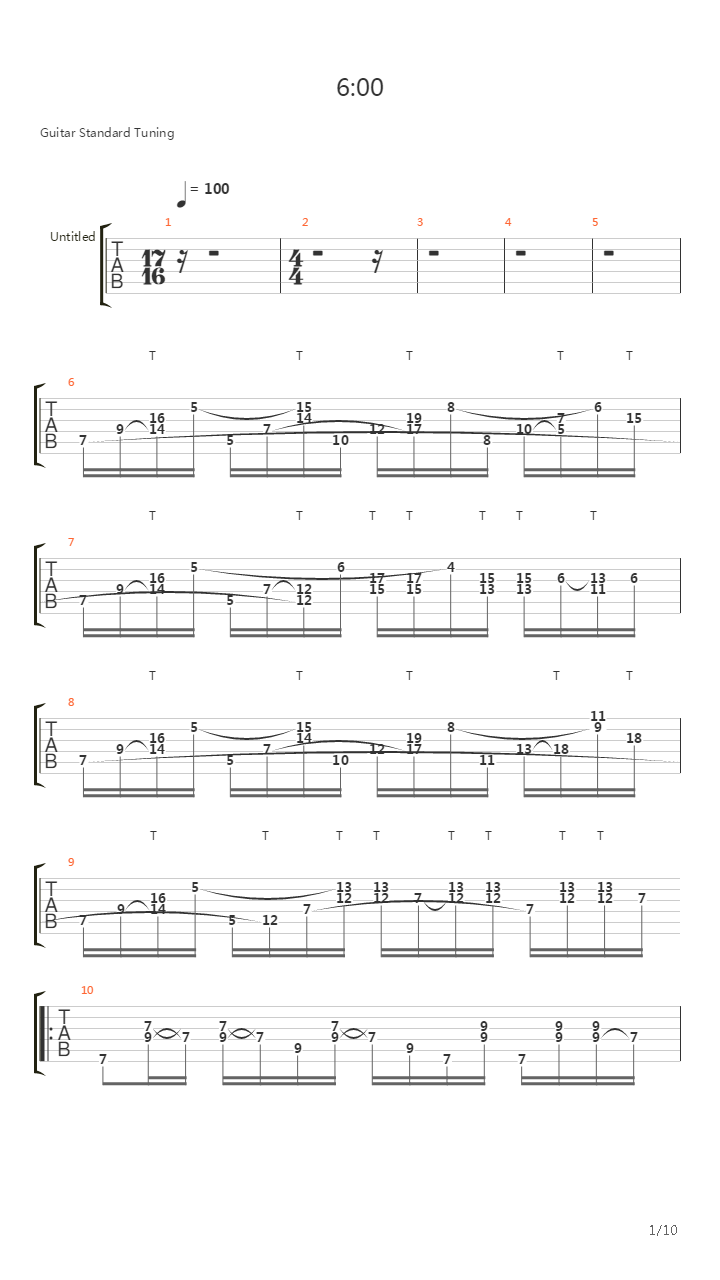 6 00吉他谱