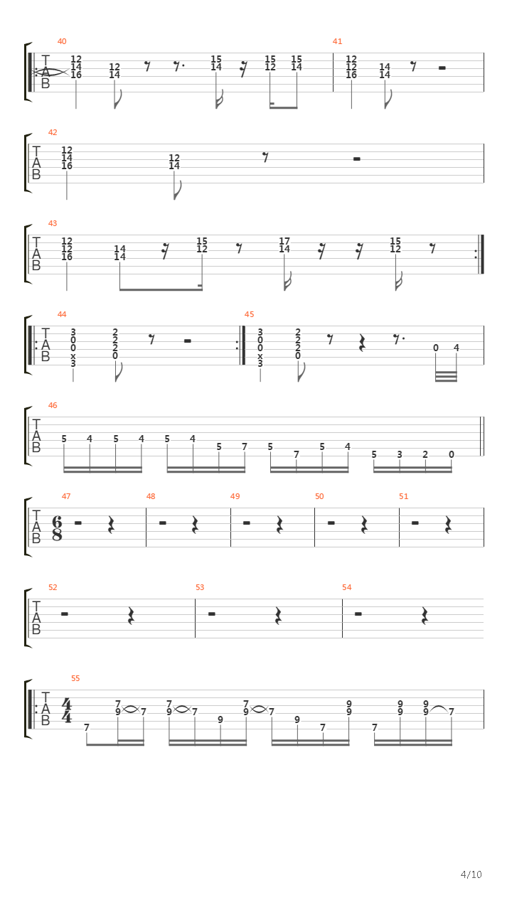 6 00吉他谱