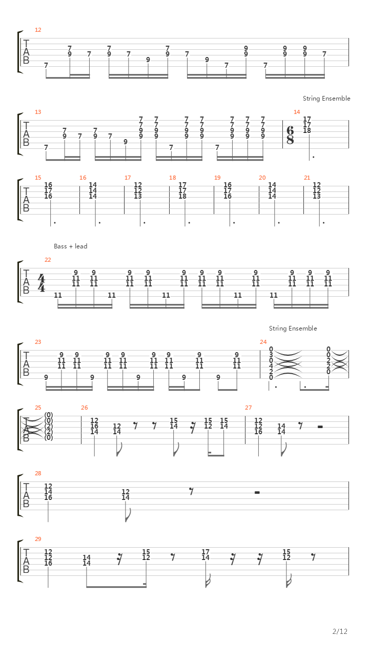 6 00吉他谱