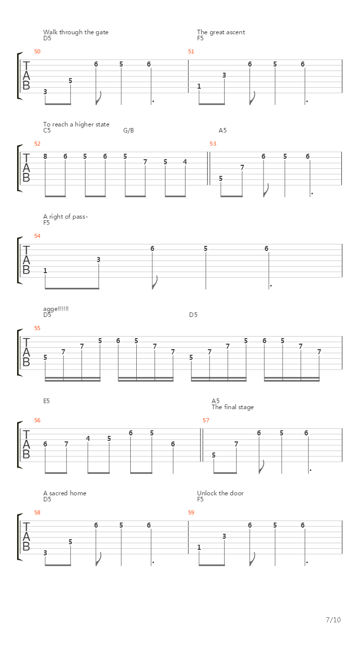 A Rite Of Passage吉他谱