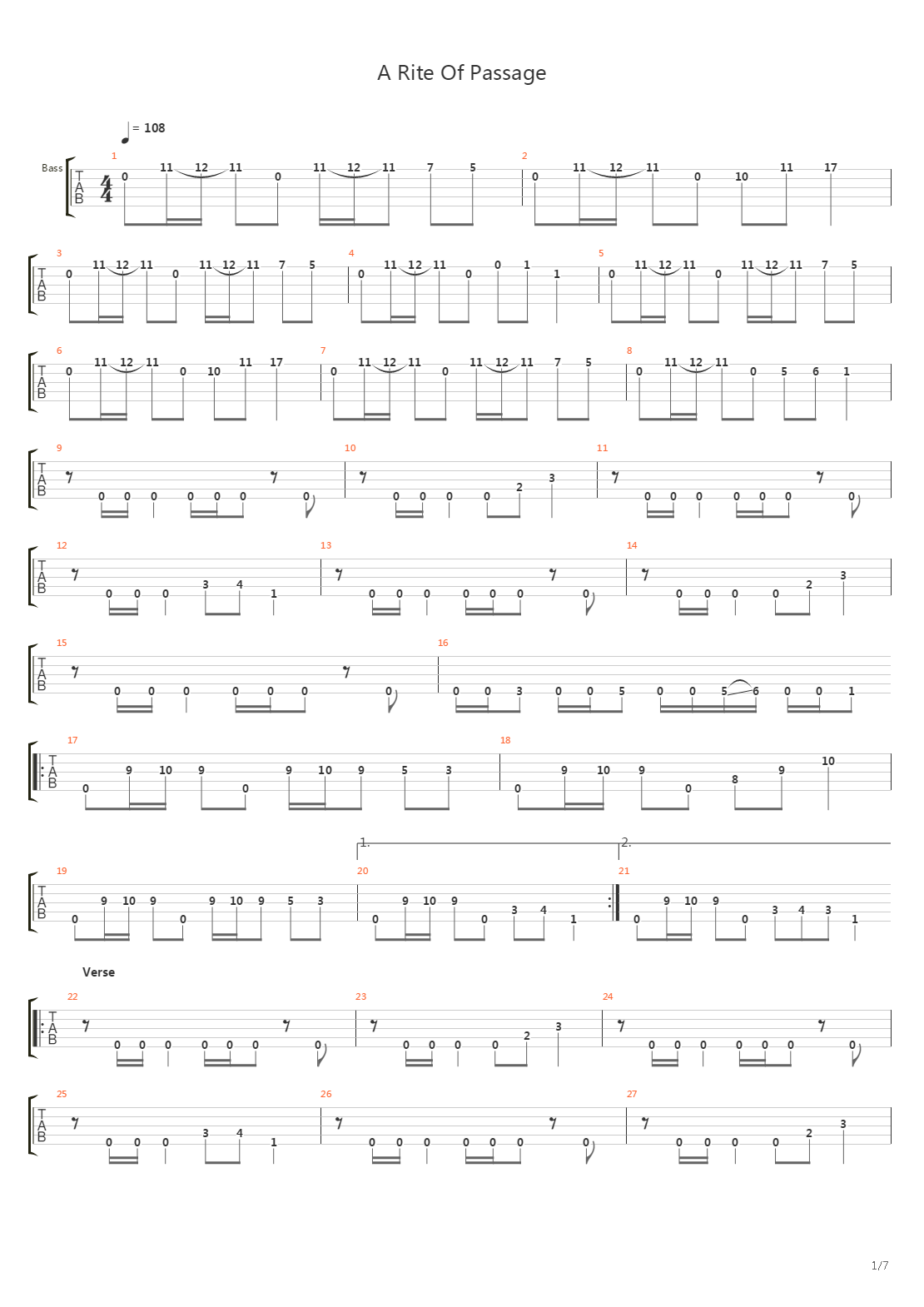 A Rite Of Passage吉他谱