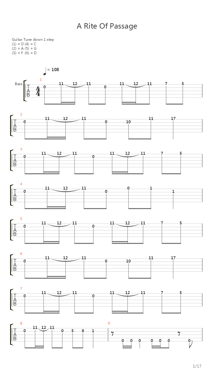 A Rite Of Passage吉他谱