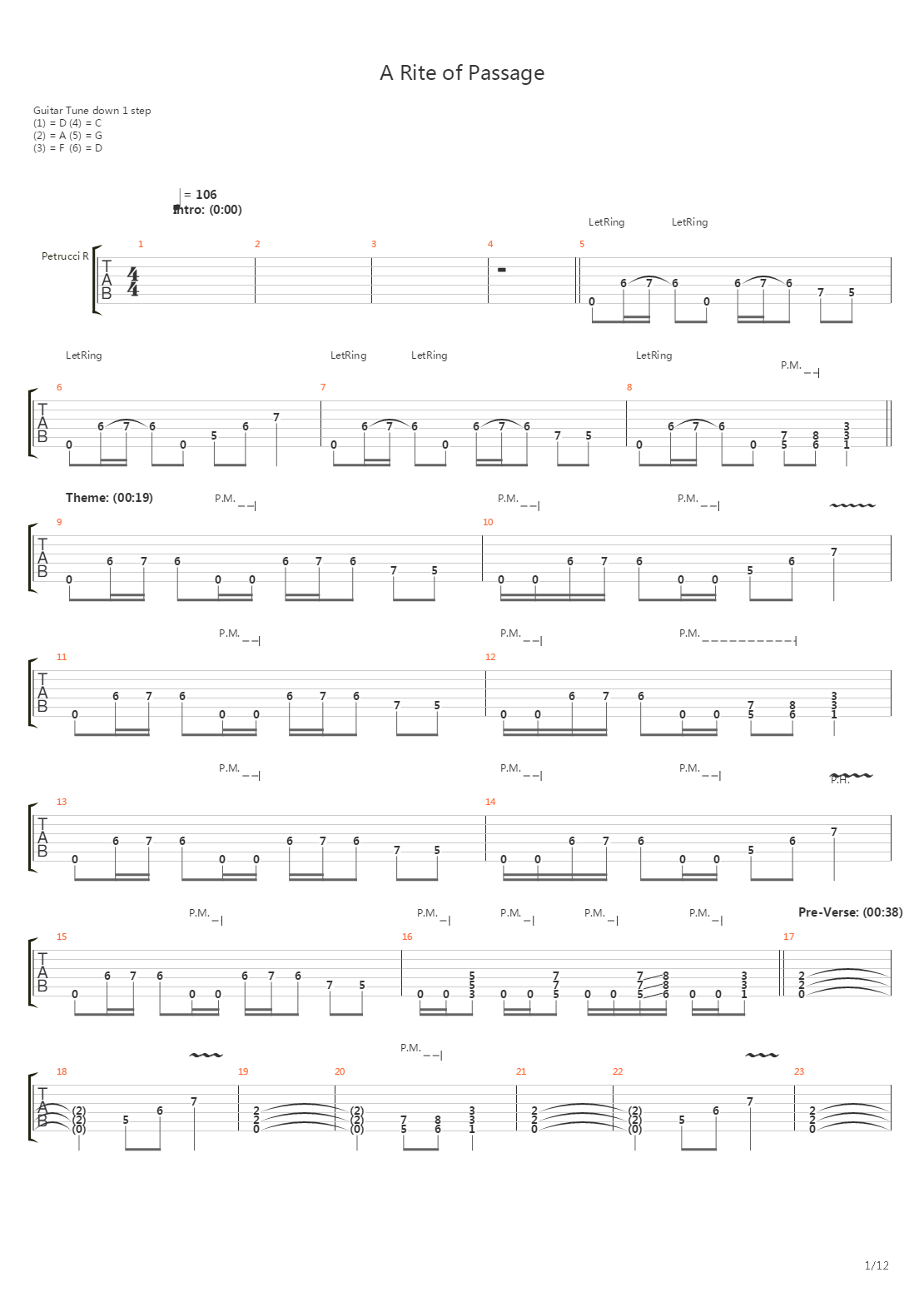 A Rite Of Passage吉他谱