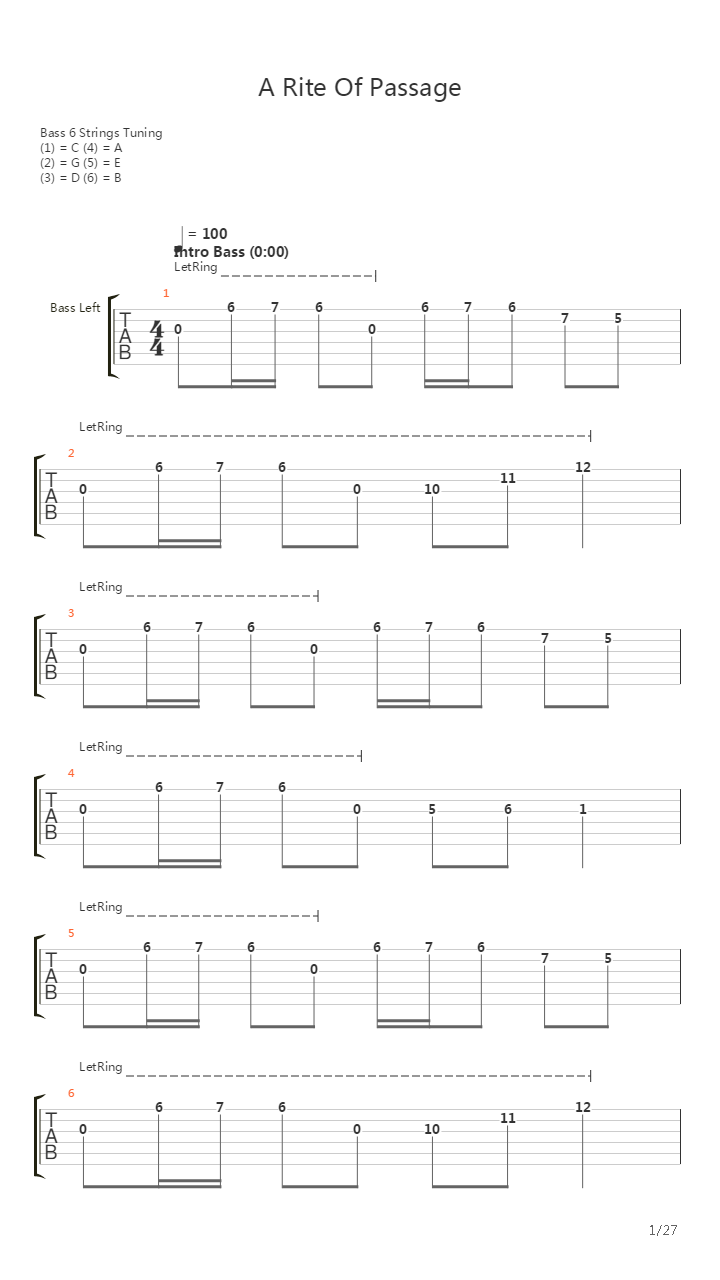 A Rite Of Passage吉他谱