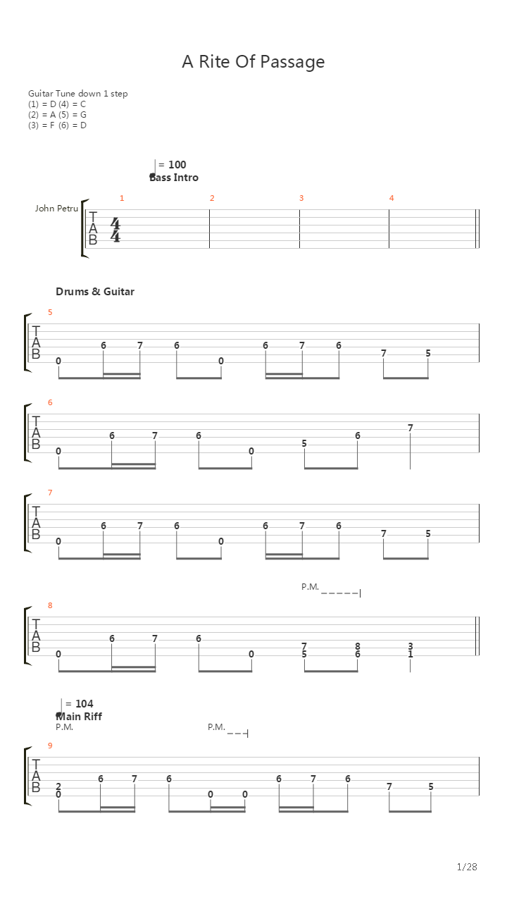 A Rite Of Passage吉他谱