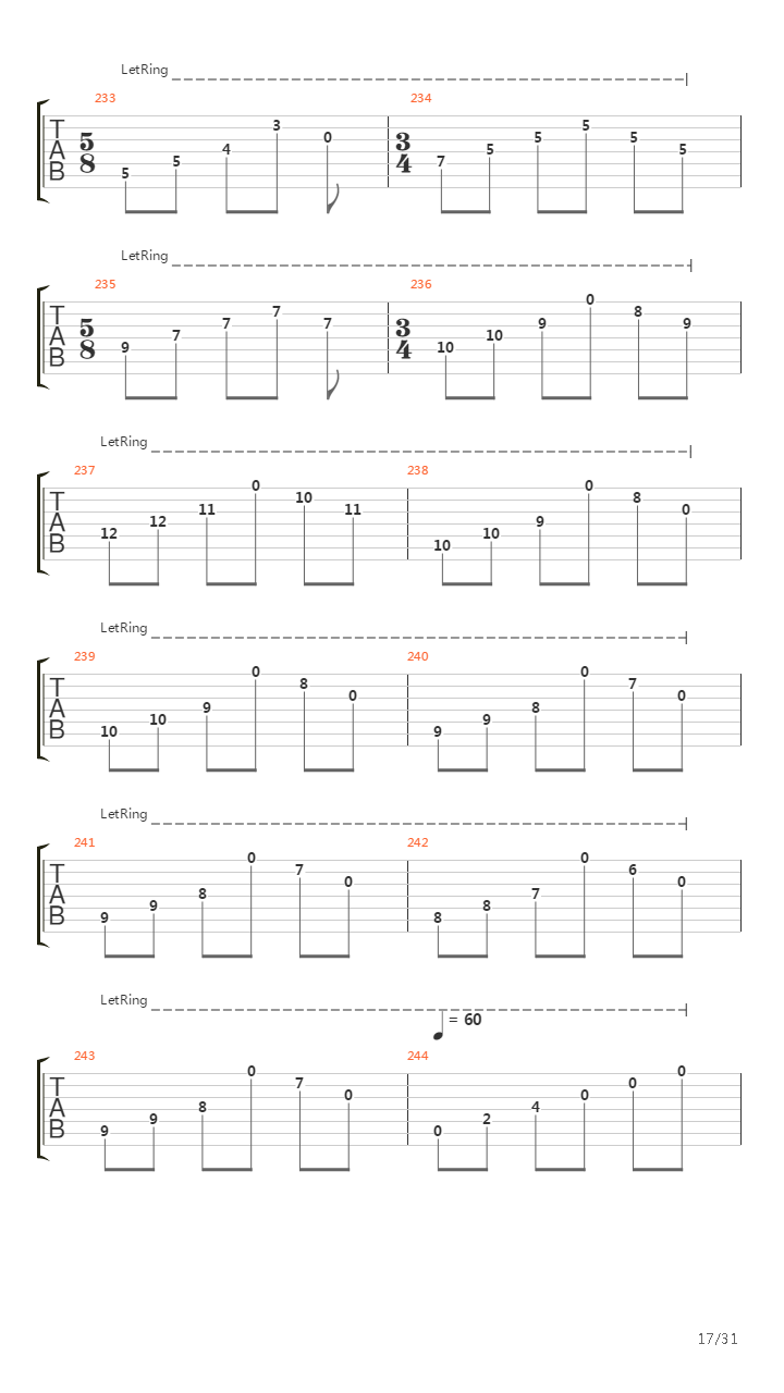 A Change Of Seasons吉他谱