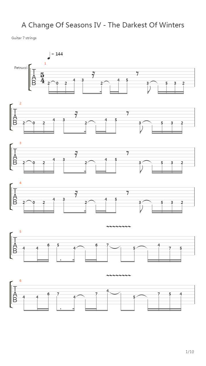 A Change Of Seasons Iv The Darkest Of Winters吉他谱
